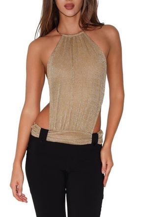 Tiger Mist Evanna 2.0 Metallic Halter Top in Gold at Nordstrom, Size Xx-Small