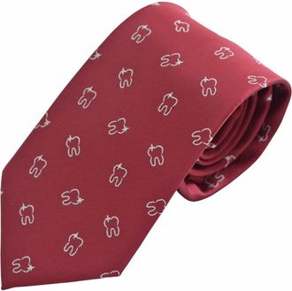 Generic Dentist Necktie in Red Exclusive - Dentist Tie - Orthodontist Necktie - Dental Hygienist Gift Color2099