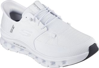Skechers Slip-On Sneaker SKECHERS GLIDE-STEP PRO, Herren, Gr. 47,5, weiss (wei&szlig;), Textil, unifarben, Schuhe Slip-On Sneaker, Laufschuh, Trainingsschuh mit flex