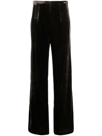 Le Kasha high-waisted flared trousers - women - Silk/Viscose - S - Brown