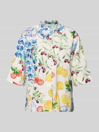 Emily van den Bergh Bluse mit Maokragen und 3/4-Arm in Offwhite, Gr&ouml;&szlig;e 36