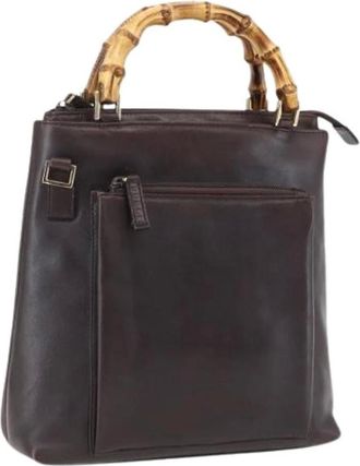 Gucci Pre-owned Handbags, female, Brown, Size: ONE SIZE Pre-owned Leather Vintage Handbag