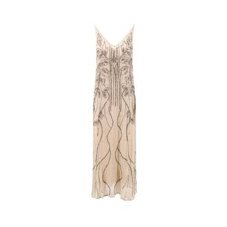 Mes Demoiselles... Breny Jurk - Dames - Feestkleedjes - Beige - M - Pailletten - Kleedjes