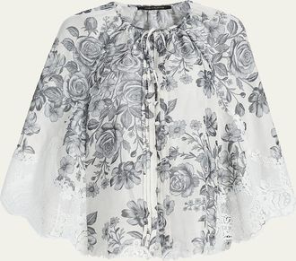 Kobi Halperin Paloma Lace-Trim Viscose-Linen Blouse