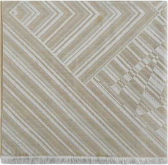 Max Mara Jacquard Sjaal van Wol en Zijde - Dames - Sjaals - Beige - ONE Size - Wol - Accessoires