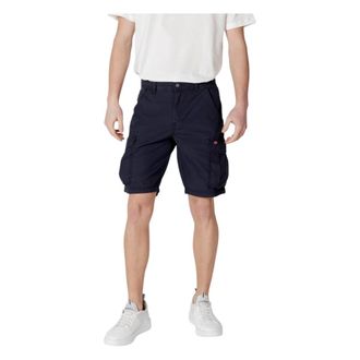 Napapijri Casual Shorts, male, Blue, Size: W38 Blue Cotton Shorts with Multiple Pockets