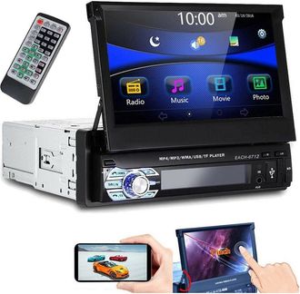 Trade Shop Trade Shop - Autoradio 1 Din Con Discomparsa 7 Stereo Auto Touch Bluetooth Gps Usb Sd
