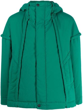 Homme Plissé Issey Miyake Frame hooded padded jacket - men - Polyester/Polyester - 1 - Green