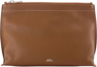 A.P.C. Neige Clou Vanity Case - Dames - Toilettassen - Bruin - ONE Size - Leer - Tassen