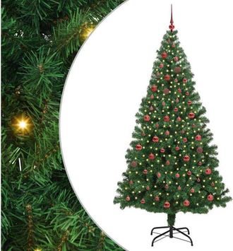 vidaXL Árbol de Navidad artificial Verde 210 cm PVC y Acero y Plástico vidaXL
