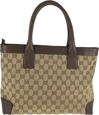 Gucci Brown Gg Canvas & Leather Tote (Authentic Pre-Loved)