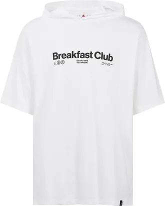 Nike Mens Nike Alphabet Printing Hooded Pullover Short Sleeve White T-Shirt DQ7383-100