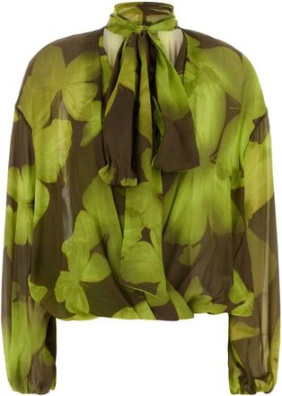 Blumarine Green Floral Top