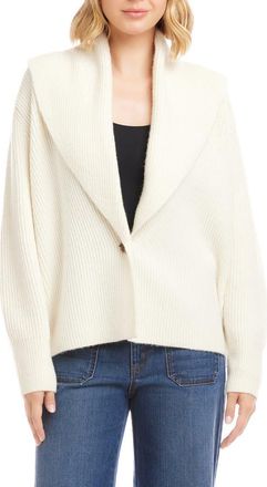 Karen Kane Shawl Collar Cardigan in Cream at Nordstrom, Size X-Small