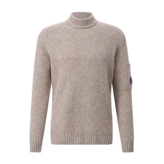 C.P. Company Moderne wollen trui met opstaande kraag - Heren - Coltruien - Bruin - 2XL - Wol - Truien & Vesten