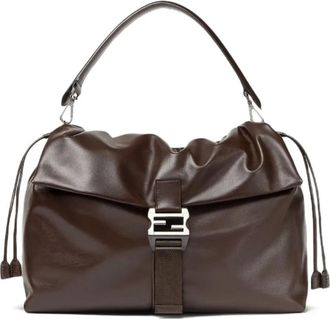 Fendi Borsa a spalla Flux con fibbia FF - Marrone