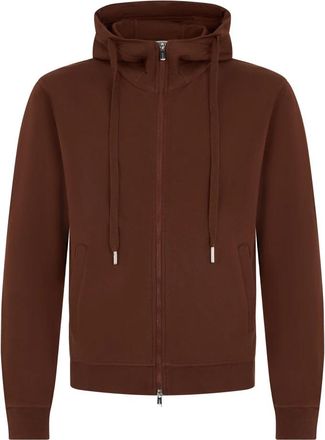 Fedeli Zip Hoodie - Heren - Vesten met rits - Bruin - M - Katoen - Hoodies & sweatvesten