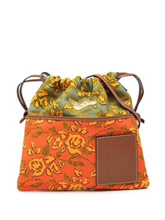 Loewe 2019 Paulas Ibiza Canvas Angel Drawstring crossbody bag - Orange