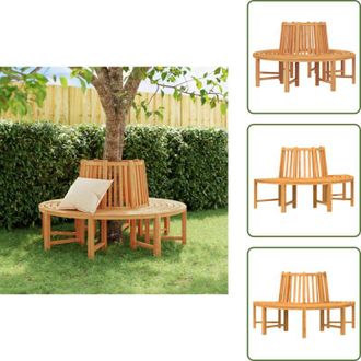vidaXL The Living Store Panche per Albero Semi Circolari 2pz &Oslash;160cm Legno Massello Teak - Panca in legno
