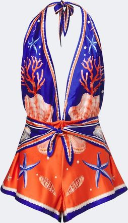 Retrof&ecirc;te Retrof&ecirc;te Jumpsuit corta Ledda in misto seta con stampa