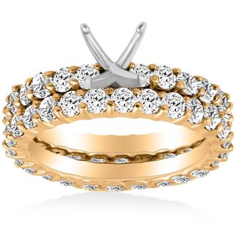 Pompeii3 3ct Diamond Eternity Wedding Engagement Ring Setting Size Selectable
