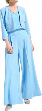 Joseph Ribkoff Rhinestone Trim Cropped Jacket In Sky Blue