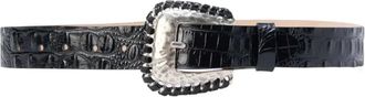 L'agence Cintura Brisa con effetto coccodrillo - Nero