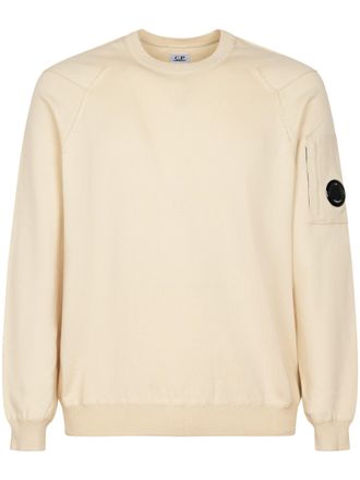 C.P. Company Cotton Sea Island Crewneck Sweater with Lens Detail