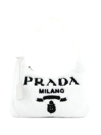 Prada Re-Edition 2000 Terry Cloth Mini hobo bag - White
