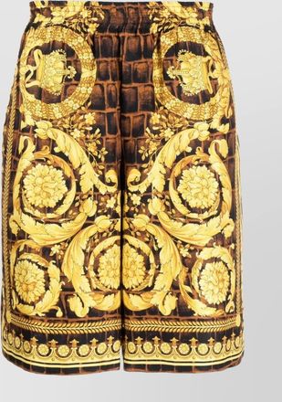 Versace BAROCCO flexible waistband knee-length wide leg shorts