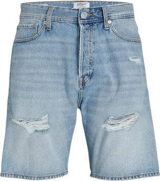 Jack & Jones Relaxed Fit Ripped Denim Shorts - Heren - Korte broeken - Blauw - Maat: XS Denim