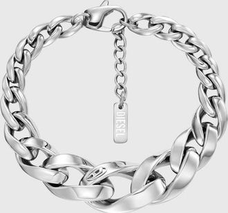 Diesel Stainless Steel Chain Bracelet - Bracelets - Unisex - Silver