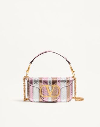 Valentino Garavani Borsa piccola a spalla Valentino Garavani Loc&ograve; in elaphe laminato Donna MULTICOLOR UNI
