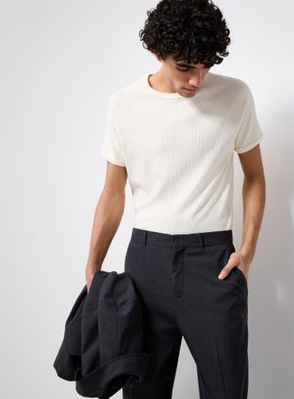 Le 31 Mens Ribbed raglan-sleeve T-shirt Retro fit