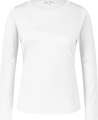 Stefan Brandt Klassiek langemouwenshirt - Dames - Longsleeves - Wit - XL - Tops