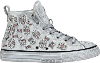 Philipp Plein Megastar High-Top Sneakers - Dames - Sneakers - Wit - 35 EU - Leer - Schoenen