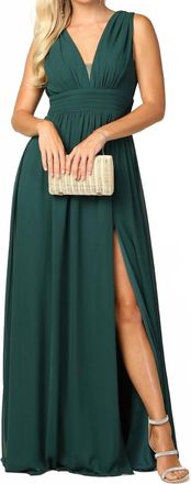 EVA V Neck Maxi Dress In Hunter