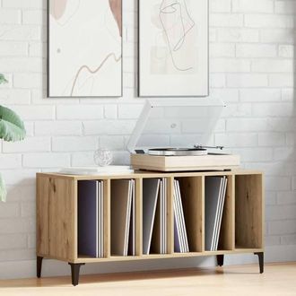 Berkfield Home Record Cabinet Artisan Oak 100x38x48 cm Engineered Wood in Brown | Size: 100 x 38 x 48 cm