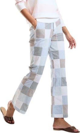 Cynthia Rowley Seersucker Cropped Trouser in Blue at Nordstrom, Size 10