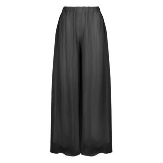 Bomboogie Pantalones Palazzo en Seda y Viscosa - Trousers - Mujer - Negro - L