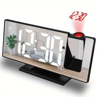 OEM Despertador Con Espejo Led, Despertador Con Proyecci&oacute;n 3d, Indicador De Temperatura Y Control Autom&aacute;tico De Brillo: Perfecto Para El Dormitorio Y La M