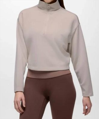 Prana Shea Half Zip Sweatshirt In Almond