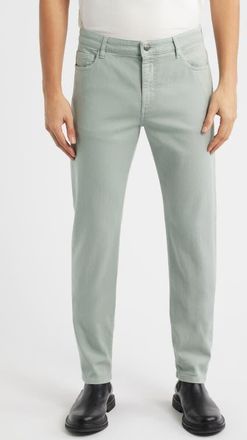 Canali Garment Dyed Bull Denim Jeans in Green at Nordstrom, Size 54