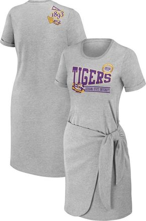 WEAR by Erin Andrews Womens WEAR by Erin Andrews Heather Gray LSU Tigers Knotted T-Shirt Dress at Nordstrom, Size Xx-Large