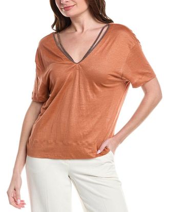 Brunello Cucinelli Linen & Silk-Blend T-Shirt