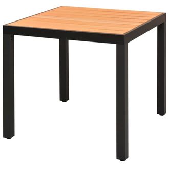 Berkfield Home Garden Table Brown 80x80x74 cm Aluminium & WPC | Size: 80 x 80 x 74 cm