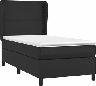 vidaXL Vidaxl - Cama Box Spring Con Colch&oacute;n Cuero Sint&eacute;tico Negro 90x190 Cm