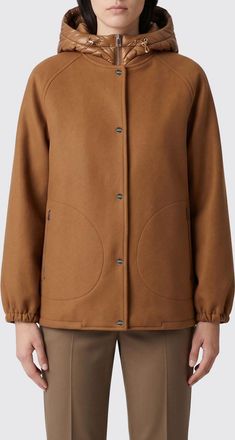 Herno Cappotto corto in panno di lana con cappuccio e inserti in nylon