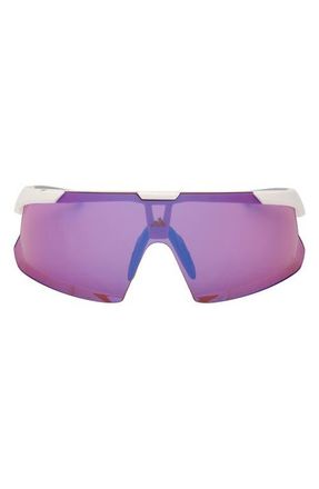adidas 00mm Shield Sunglasses in White /Mirror Violet at Nordstrom