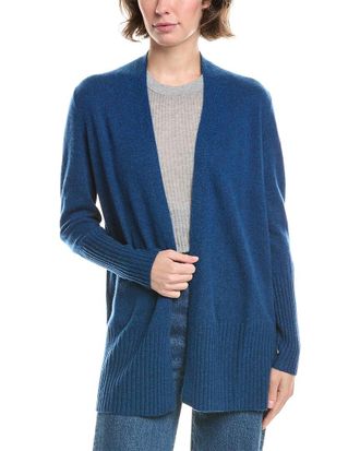 Fort&eacute; Cashmere Rib Trim Cashmere Cardigan